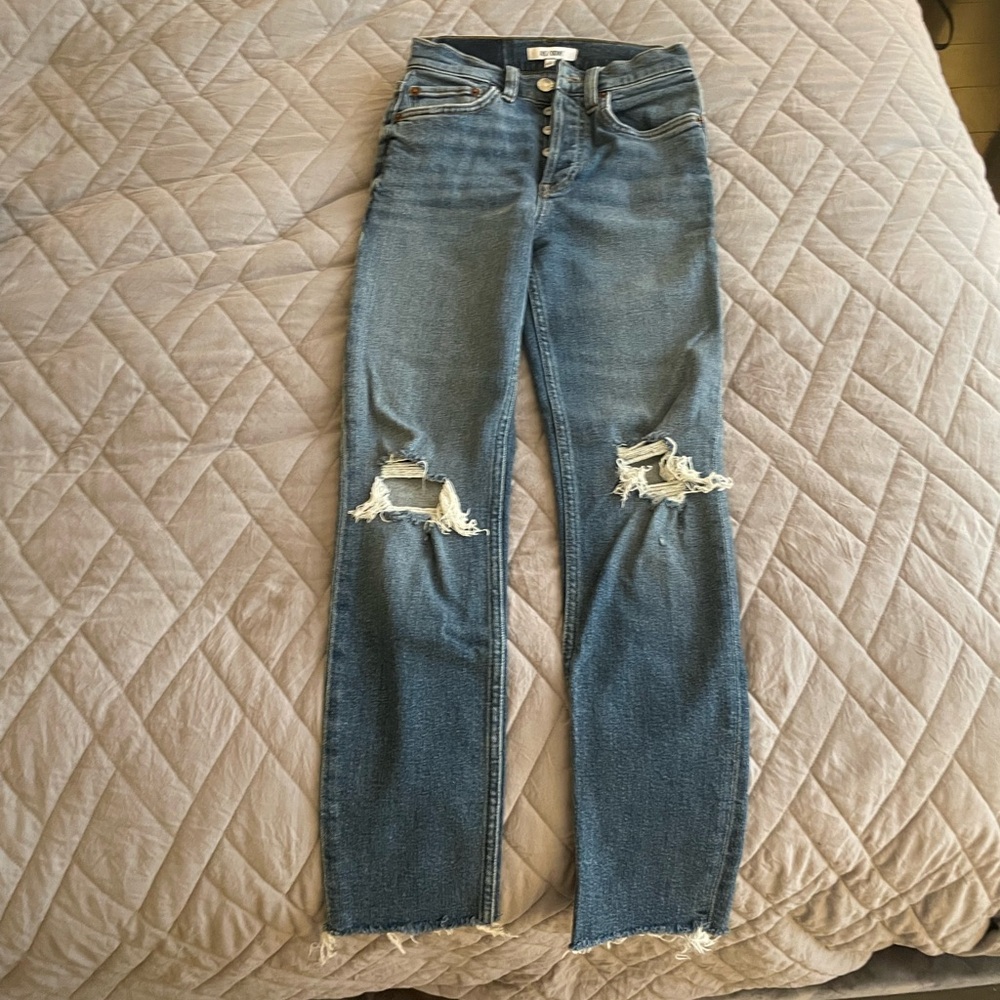 RE/DONE high waisted distressed denim jeans
